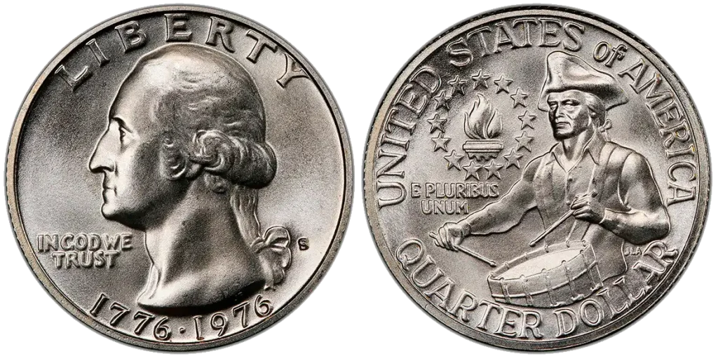 Uncirculated 1776-1976-S proof quarter - vary rare and valuable coin in high grades.